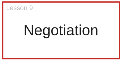 Lesson 9 Negotiation